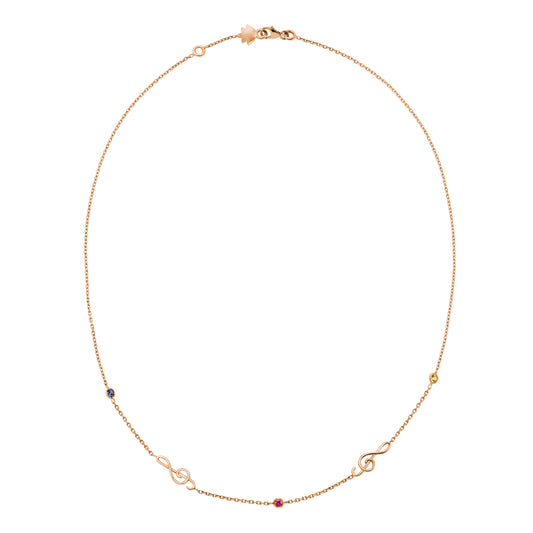 Collier Mélodie - Or rose 750/1000 et saphirs