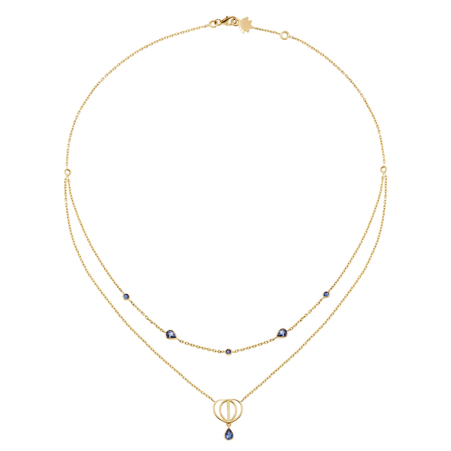 Collier Cendrillon - Or jaune ou or rose 750/1000 et saphirs