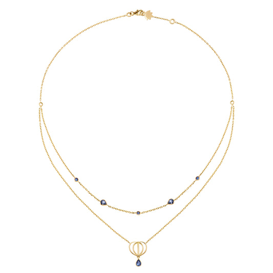 Collier Cendrillon - Or jaune ou or rose 750/1000 et saphirs