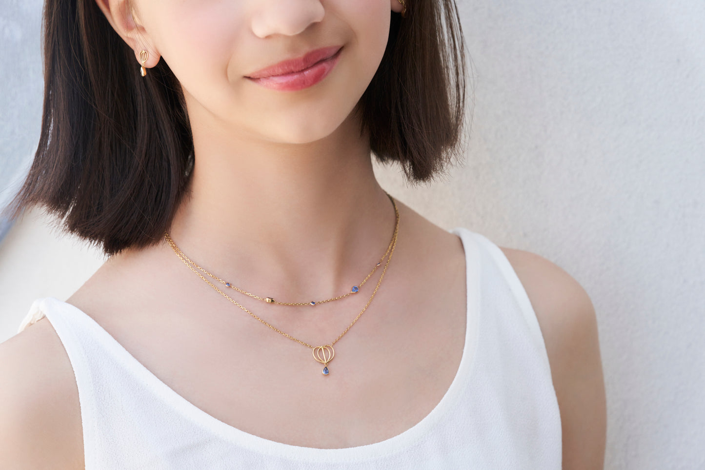 Collier Cendrillon - Or jaune ou or rose 750/1000 et saphirs