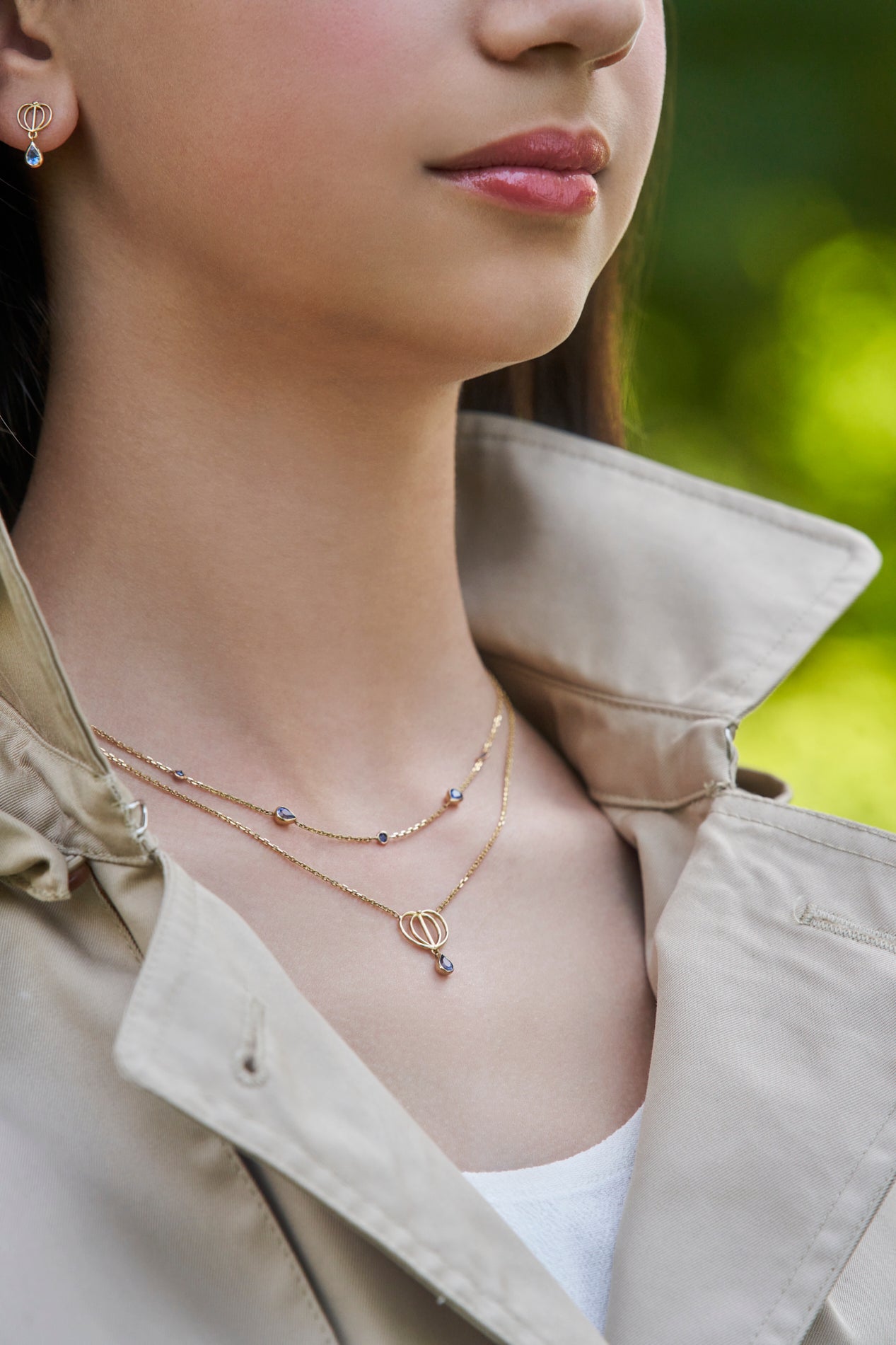 Collier Cendrillon - Or jaune ou or rose 750/1000 et saphirs