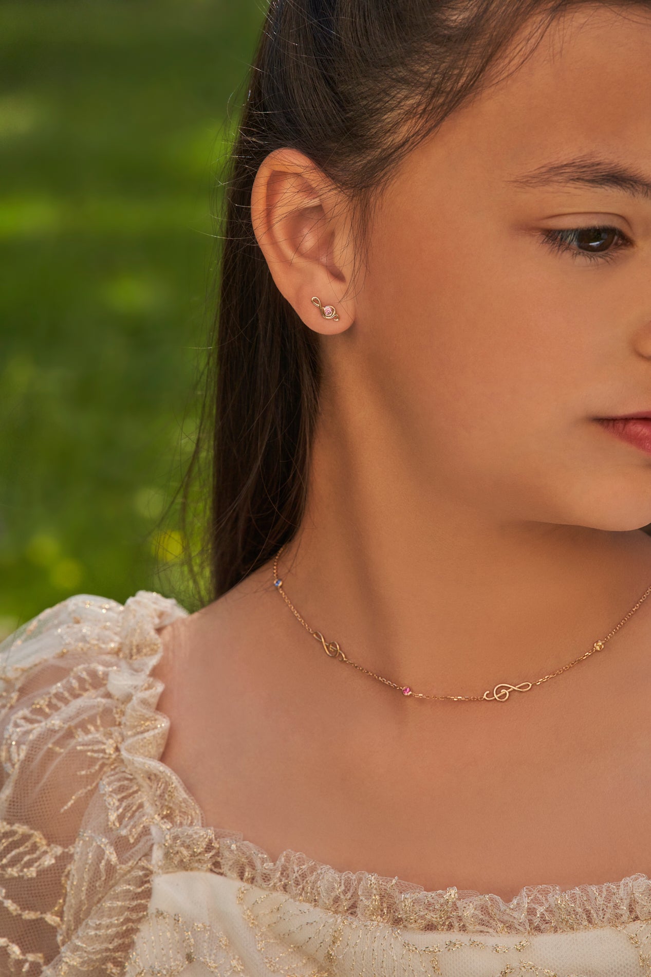 Collier Mélodie - Or rose 750/1000 et saphirs