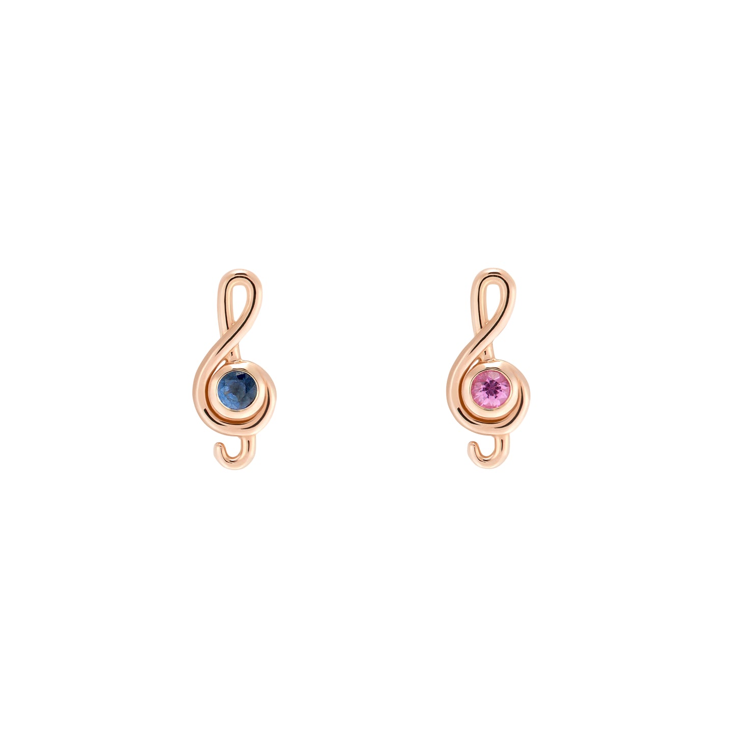 Melody Earrings - 750/1000 pink gold and sapphires