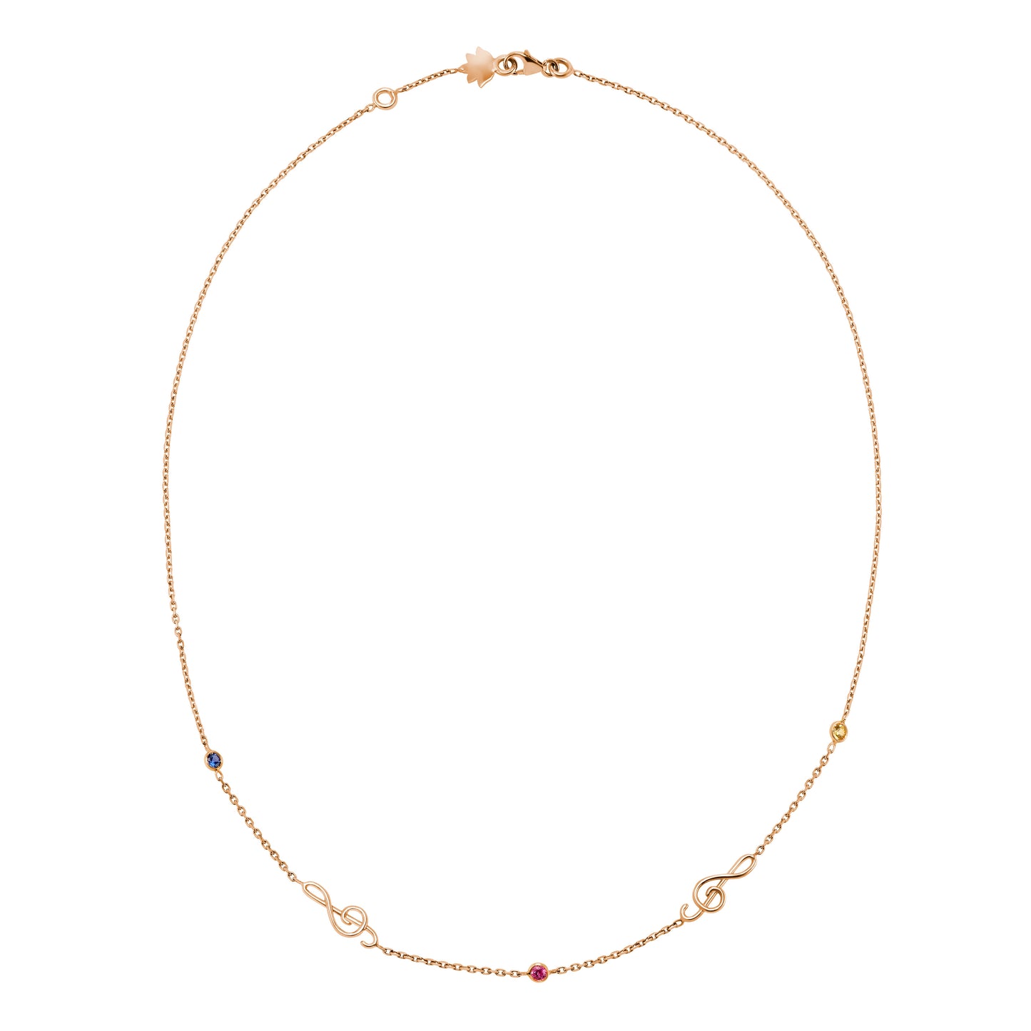 Collier Mélodie - Or rose 750/1000 et saphirs