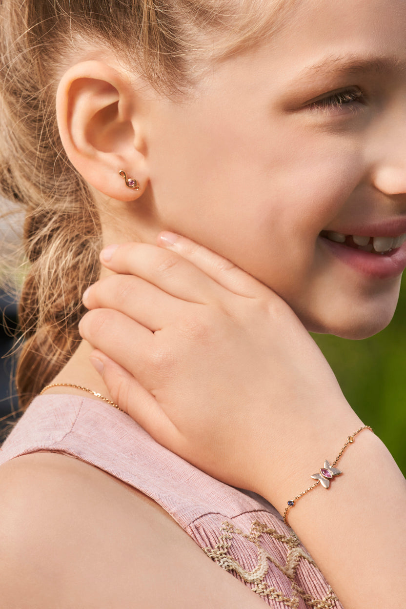 Butterfly Bracelet - 750/1000 pink gold and sapphires